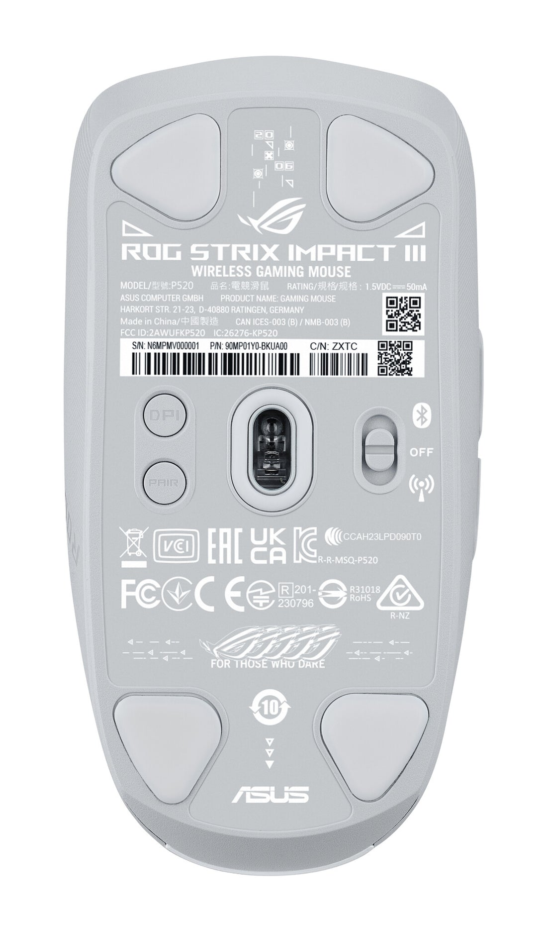 ASUS ROG Strix Impact III Wireless mouse Gaming Ambidextrous RF Wireless + Bluetooth Optical 36000 DPI - image 2