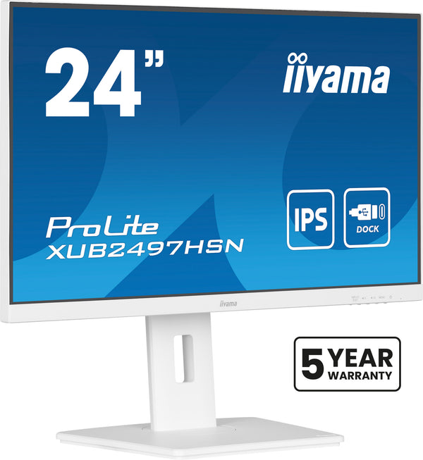 iiyama ProLite 23.8" Full HD Monitor, White (XUB2497HSN-W2)