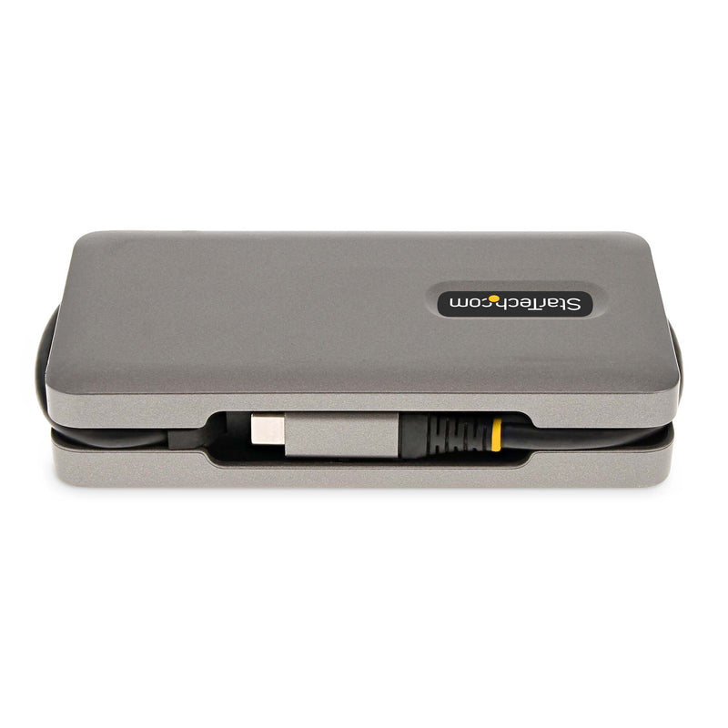 StarTech.com USB-C Multiport Adapter - HDMI/VGA - 4K 60Hz - 3-Port USB Hub - 100W Power Delivery Pass-Through - GbE - Travel Mini Docking Station w/ Charging - 1ft/30cm Wrap-Around Cable