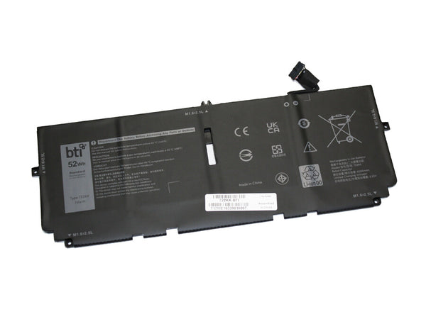BTI 2XXFW compatible 52Wh 4-cell battery for DELL XPS 13 (9300)