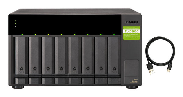 QNAP TL-D800C HDD/SSD enclosure Black, Grey 2.5/3.5"