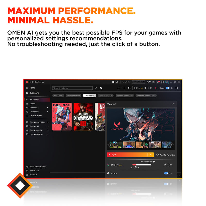 HP OMEN 16L TG03-0003na AMD Ryzen™ 5 8500F 16 GB DDR5-SDRAM 512 GB SSD NVIDIA GeForce RTX 3050 Windows 11 Home Tower PC Black