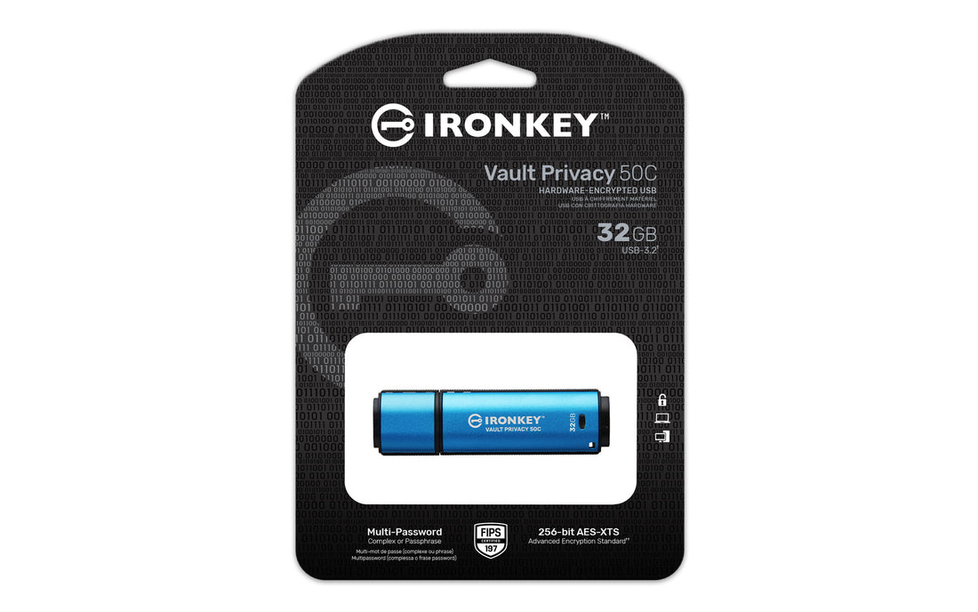 Kingston Technology IronKey 32GB USB-C Vault Privacy 50C AES-256 Encrypted, FIPS 197 - image 2