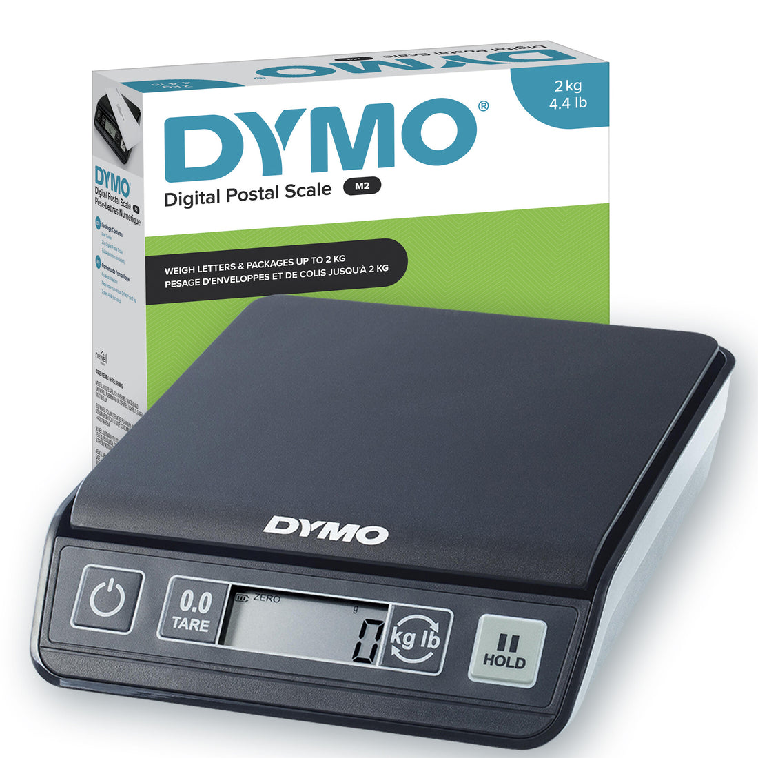 DYMO M2 Digital Shipping Scale | 2 kg Capacity USB Mailing Weighing Scale | Compact Size 18.5 cm L x 16.1 cm W