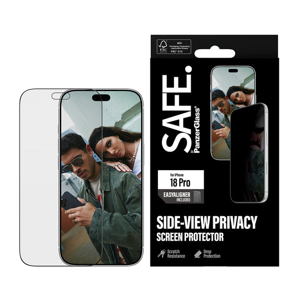 PanzerGlass SAFE. by ® Privacy Screen Protector iPhone 18 Pro | Ultra-Wide Fit m. EasyAligner