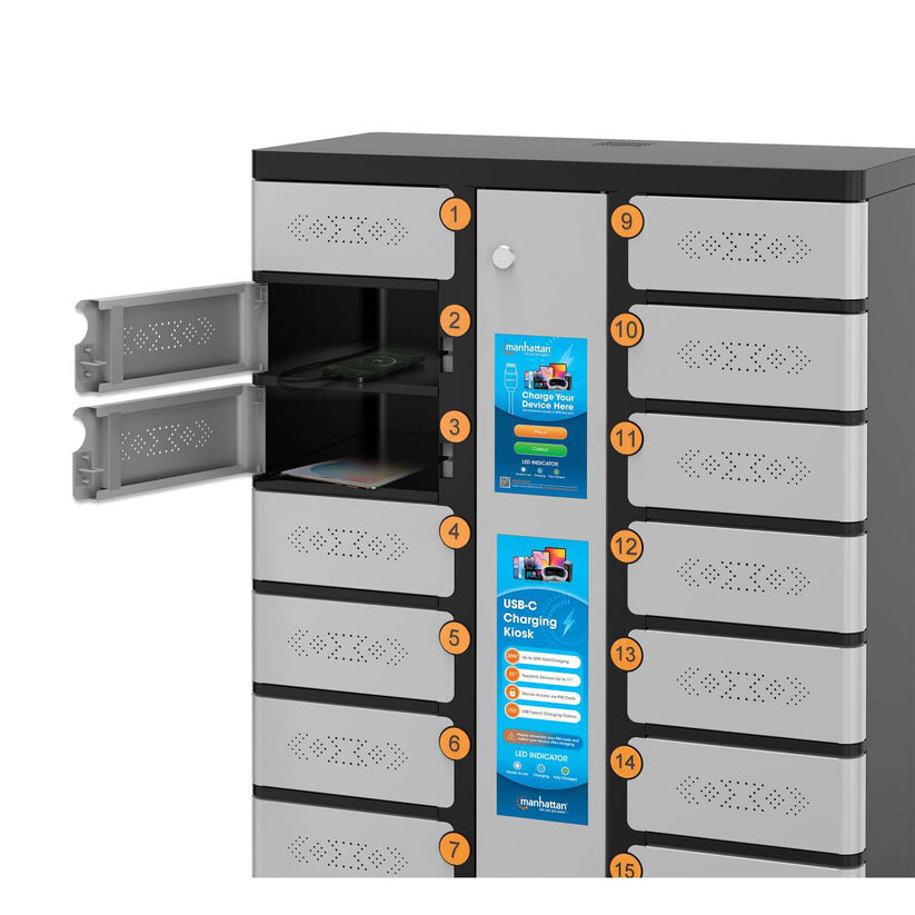 Manhattan Kiosk iPad 11"/Phone Charging Cabinet USB-C 30W 16-bay (individual compartment - PIN locked) - image 6