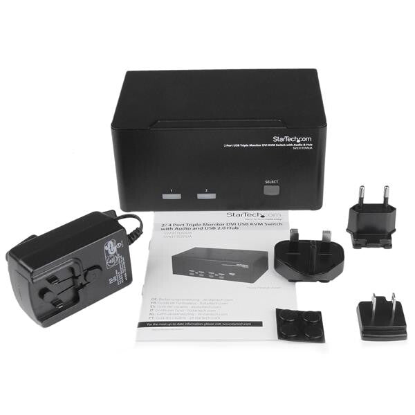 StarTech.com 2 Port Triple Monitor DVI USB KVM Switch with Audio & USB 2.0 Hub - image 4