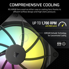 Corsair RS140 ARGB Computer case Fan 14 cm Black 1 pc(s)