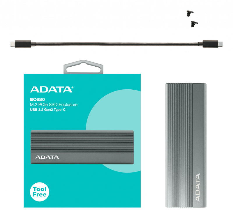 ADATA EC680 SSD enclosure Grey M.2