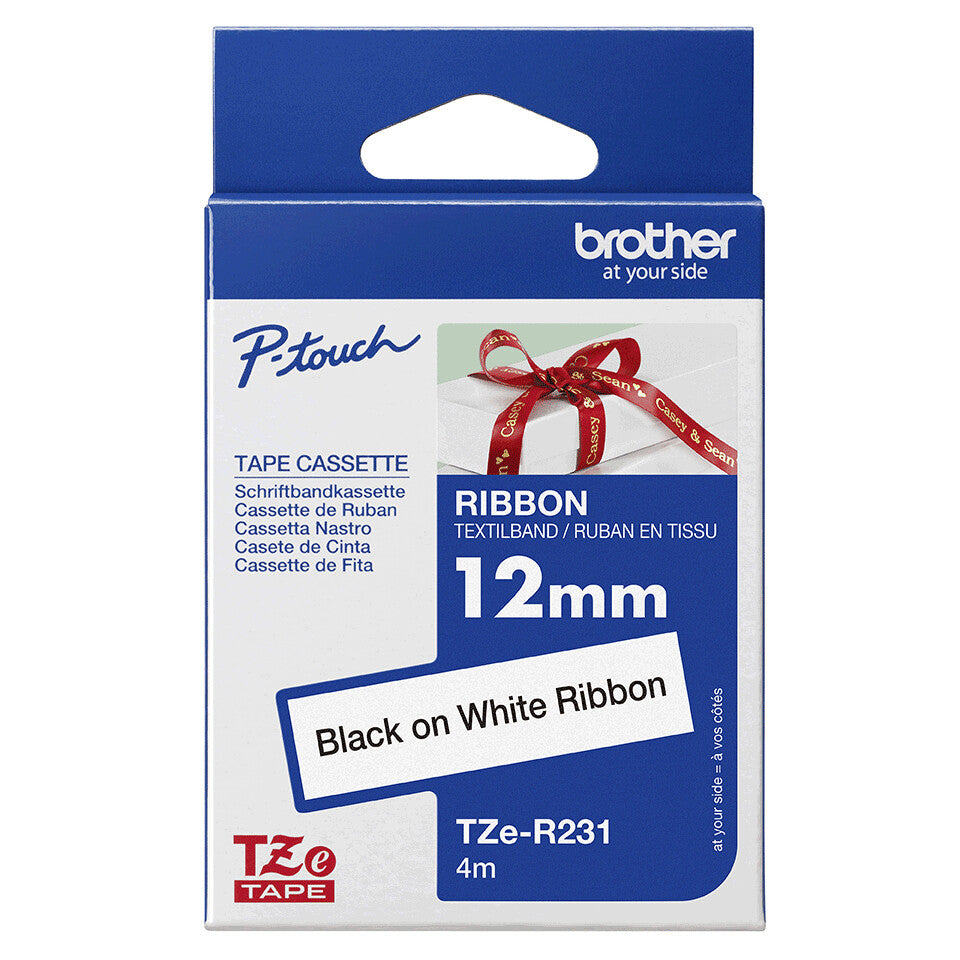 Brother TZE-R231 label-making tape Black on white - image 3