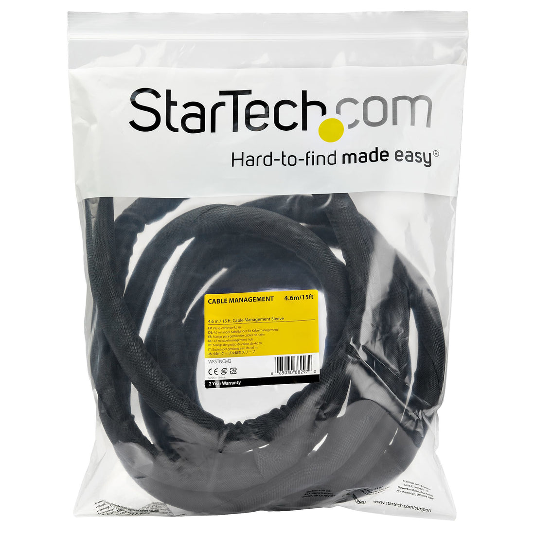 StarTech.com 15' (4.6m) Cable Management Sleeve - Flexible Coiled Cable Wrap - 1.0-1.5" dia. Expandable Sleeve - image 4