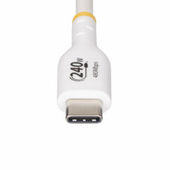 StarTech.com 4m White USB-C Charging Cable, USB-IF Certified USB C Cable, 240W PD EPR, USB 2.0 Type-C Laptop Charger Cord, USB-C Data Transfer Cable, TPE Jacket