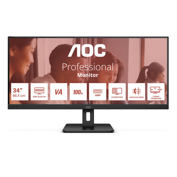 AOC 34" Wide Quad HD 100Hz Professional Computer Monitor (U34E2M)