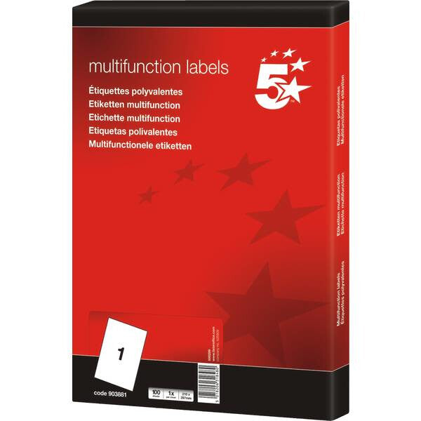 5Star 903881 self-adhesive label White 100 pc(s)