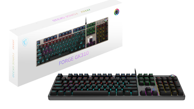 MSI FORGE GK310 RED UK keyboard Gaming USB QWERTY UK International Black