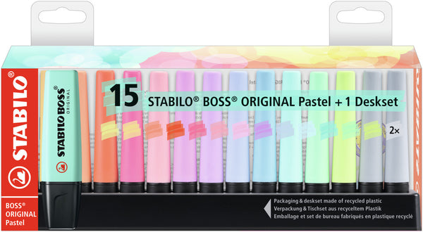 STABILO Boss Original Pastel marker 15 pc(s) Chisel tip Multicolour