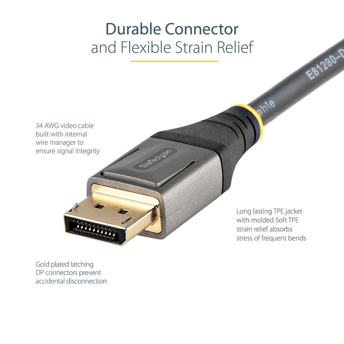 StarTech.com 6ft (2m) VESA Certified DisplayPort 1.4 Cable - 8K 60Hz HDR10 - Ultra HD 4K 120Hz Video - DP 1.4 - image 6