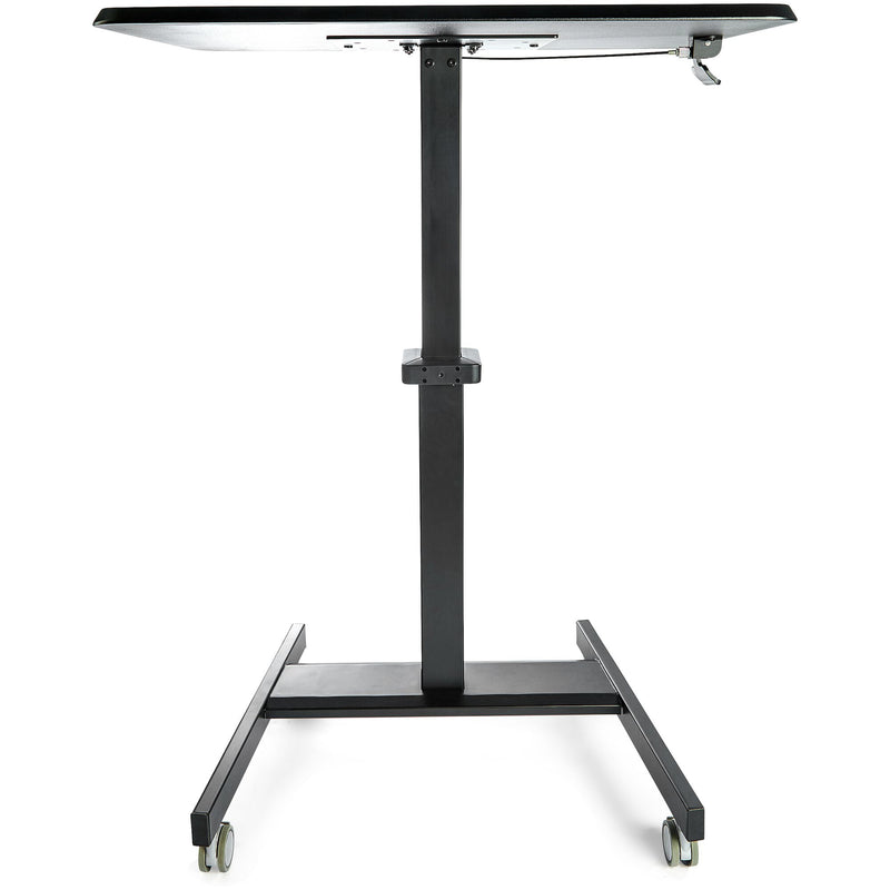 StarTech.com Mobile Standing Desk - Portable Sit Stand Ergonomic Height Adjustable Cart on Wheels - Rolling Computer/Laptop Workstation Table with Locking One-Touch Lift for Teacher/Student