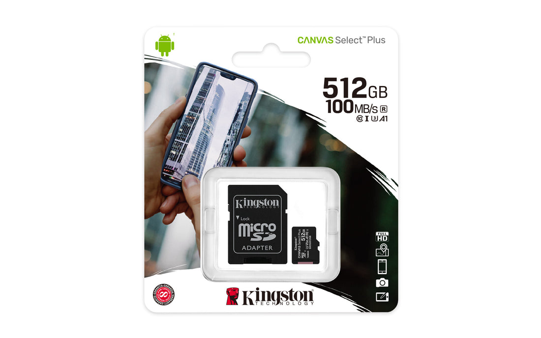 Kingston Technology Canvas Select 512GB micSDXC Plus 100R A1 C10 Card + ADP - image 5