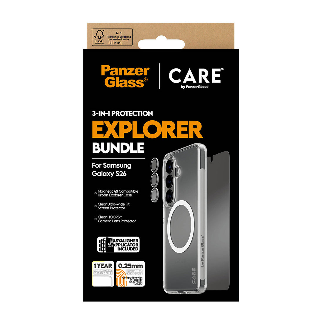 PanzerGlass ® | CARE™ by ® 3-in-1 Bundle Samsung Galaxy S26