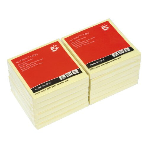 5Star 913004 note paper Square Yellow 100 sheets Self-adhesive