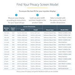 StarTech.com Monitor Privacy Screen for 24 inch PC Display - Computer Screen Security Filter - Blue Light Reducing Screen Protector Film - 16:9 Widescreen - Matte/Glossy - +/-30 Degree