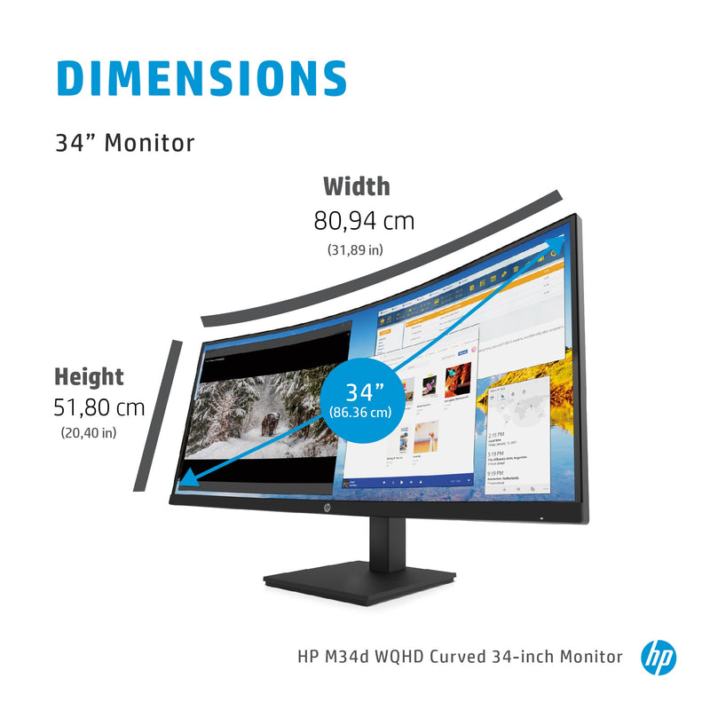 HP M34d WQHD Curved Monitor