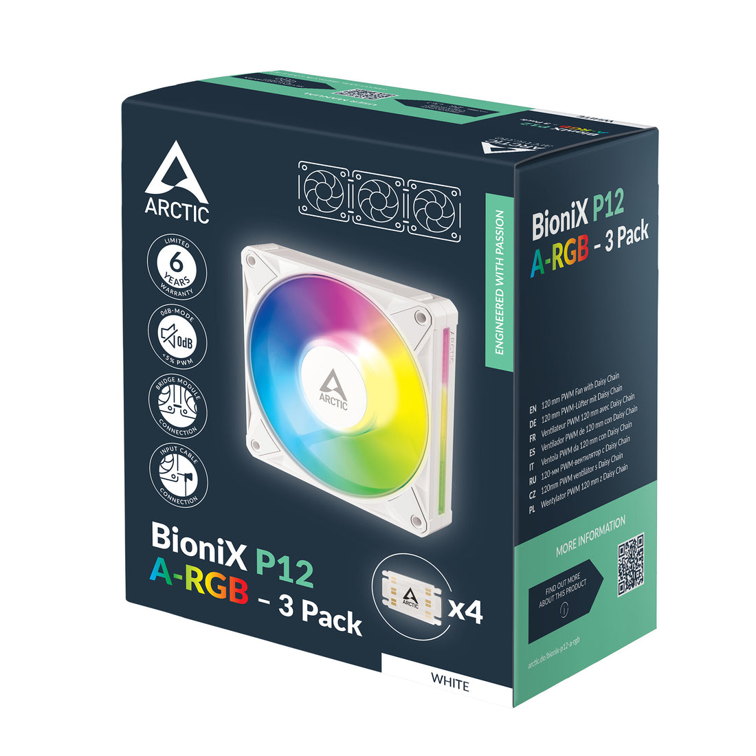 ARCTIC BioniX P12 A-RGB (White) – 3 Pack 120 mm PWM Fan with Daisy Chain - image 10