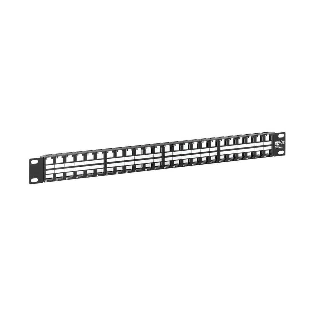 Tripp Lite N062-048-KJ 48-Port 1U Rack-Mount Unshielded Blank Keystone/Multimedia Patch Panel, RJ45 Ethernet, USB, HDMI, Cat5e/6