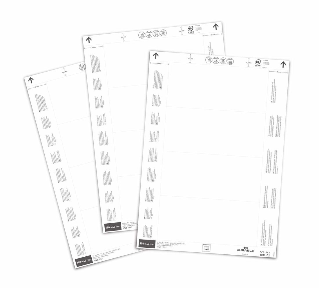 Durable 100302 non-adhesive label 80 White Rectangle - image 2