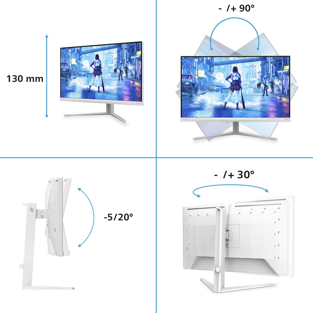 Philips Evnia 5000 27M2N5201P/00 computer monitor 27" 1920 x 1080 pixels Full HD LCD White - image 4