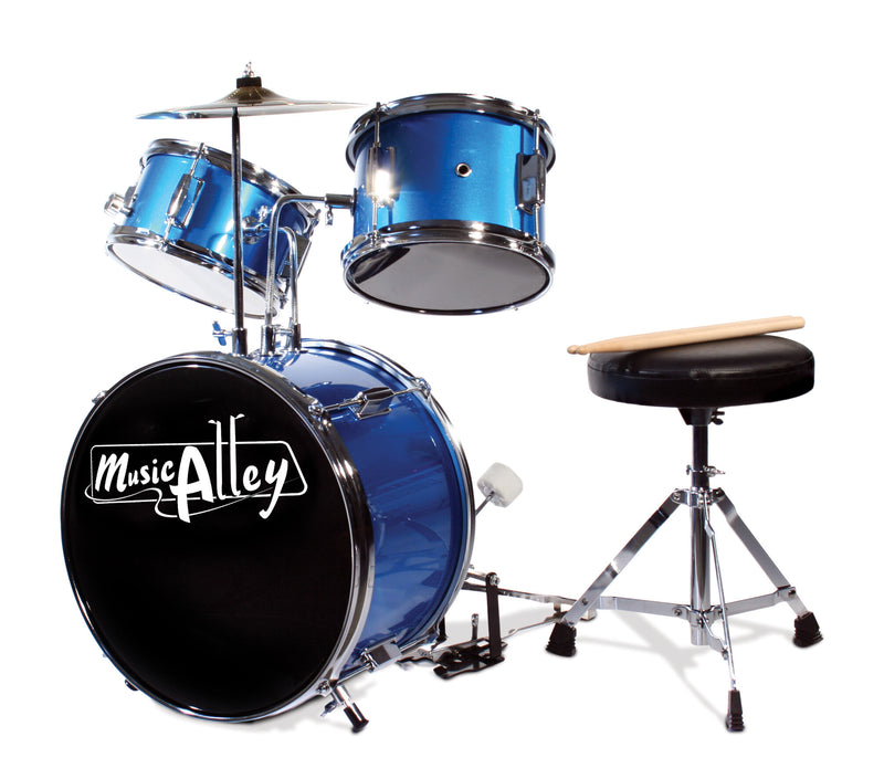 Music Alley 3-Piece Junior Drum Set with Drum Throne & Drumsticks