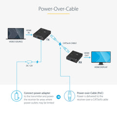 StarTech.com HDMI over CAT5e HDBaseT Extender - Power over Cable - Ultra HD 4K
