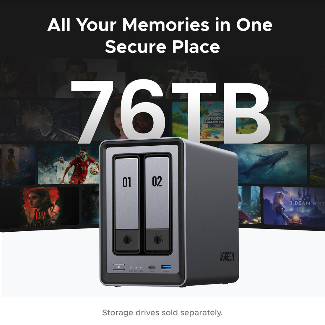 Ugreen NASync DXP2800 NAS Desktop Intel N N100 8 GB DDR5 0 TB UGOS Pro Aluminium - image 3