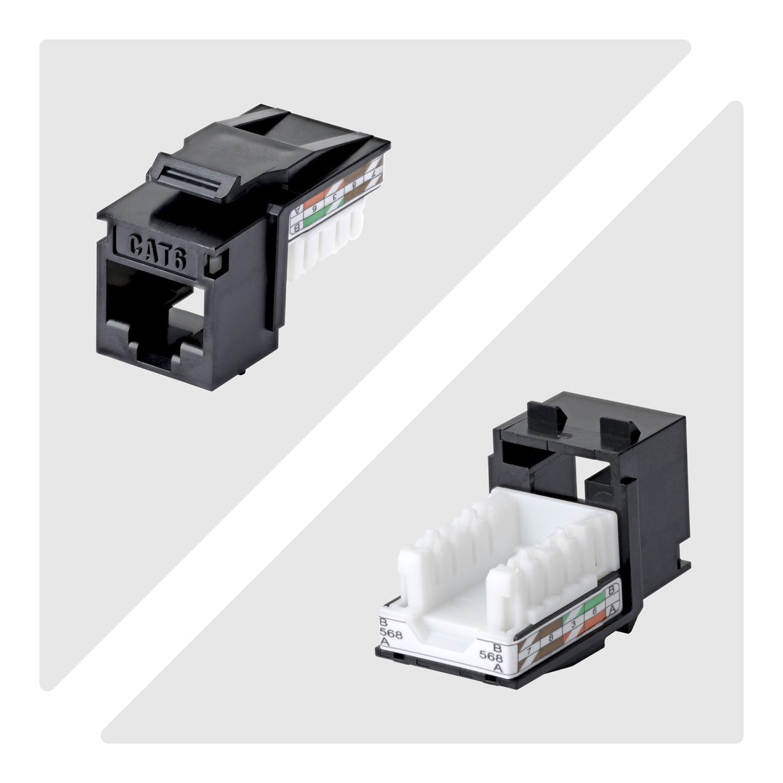 StarTech.com Cat6 Keystone Jack, 24-Pack RJ45 Ethernet Keystone Jacks, UTP Cat6 Wall Jack, 90-Degree 110 Punch - image 2