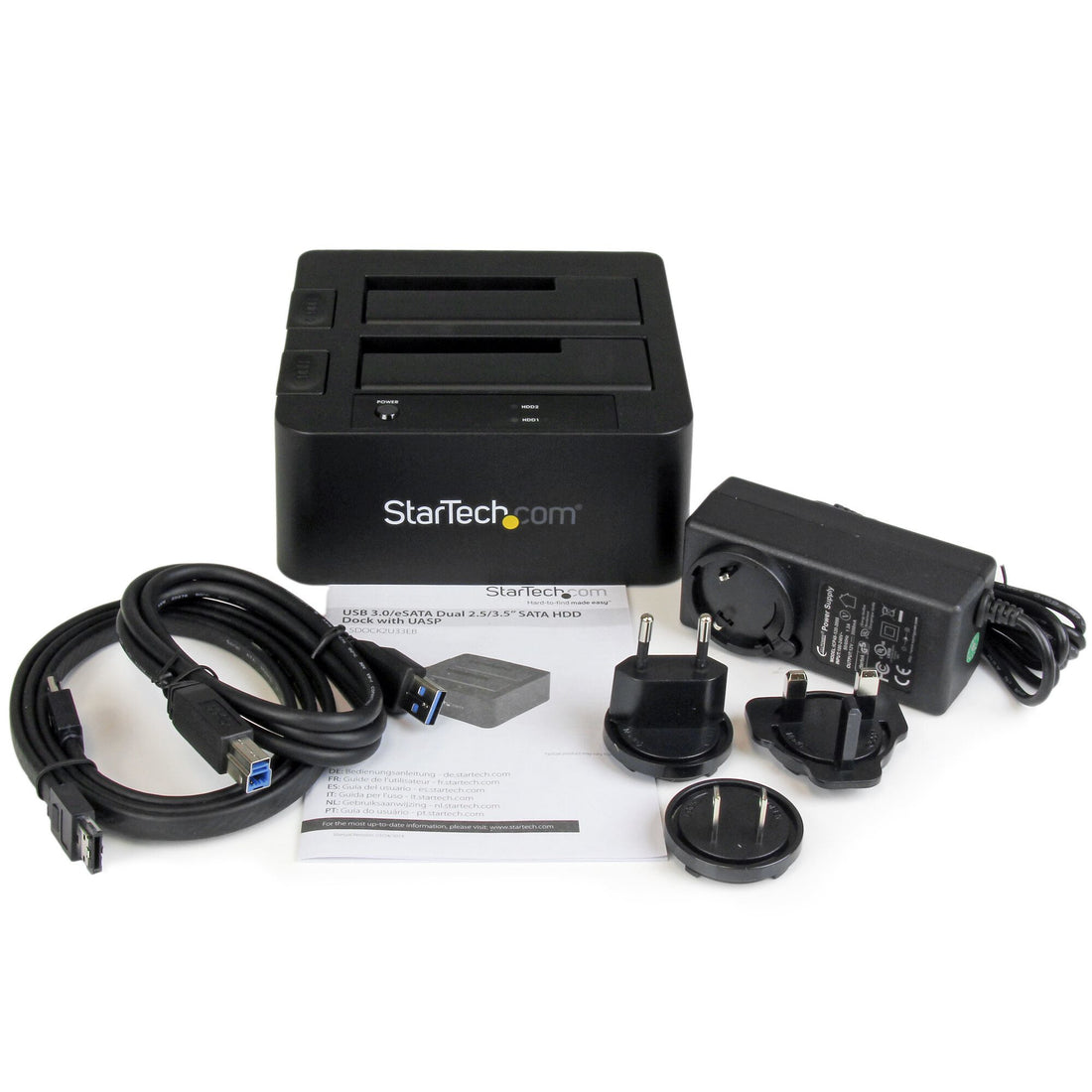 StarTech.com Dual-Bay USB 3.0 / eSATA to SATA Hard Drive Docking Station, USB Hard Drive Dock, External - image 6