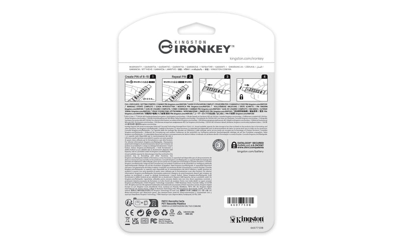Kingston Technology IronKey 256GB USB-C Keypad 200C, FIPS 140-3 Lvl 3 (Pending) AES-256