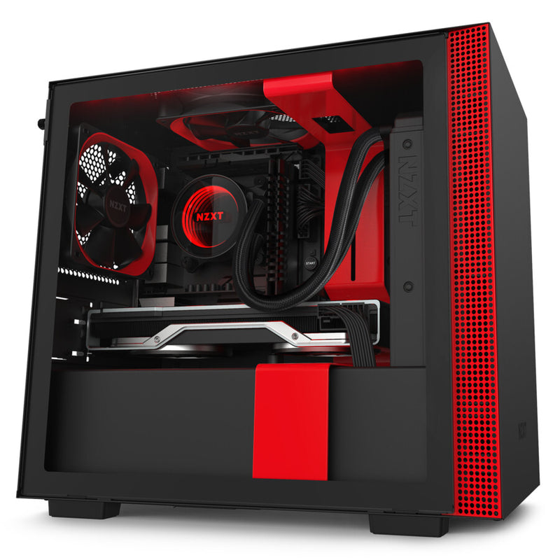 NZXT H210i Matte Black Red Mini Tower Black, Red