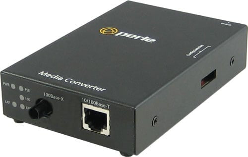 Perle S-110PP-S1ST20U network media converter 100 Mbit/s Single-mode Black