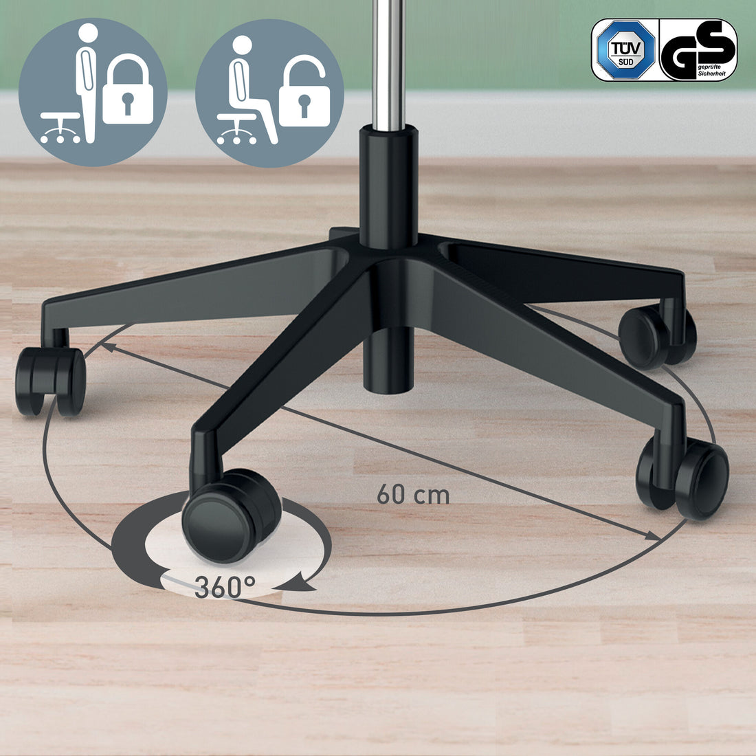 Leitz Ergo Active Sitting Stool with Wheels and Wobble Comfort Seat - image 6