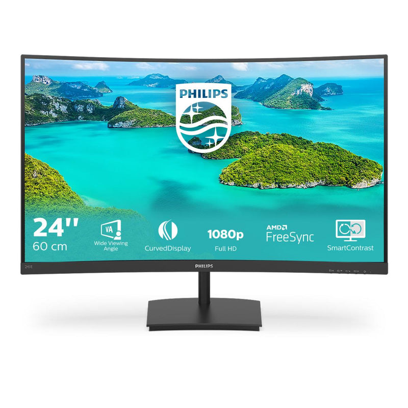 Philips 241E1SCA 24" Full HD 75Hz LED Curved Monitor - Black