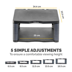 Fellowes Classic Premium Monitor Riser Graphite