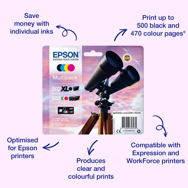 Epson Singlepack Cyan 502XL Ink