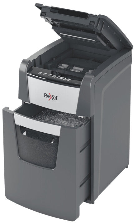 Rexel Optimum AutoFeed+ 150M paper shredder Micro-cut shredding 55 dB 22 cm Black, Silver - image 4