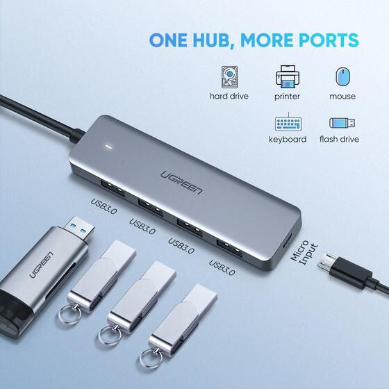 Ugreen 70336 interface hub USB 3.2 Gen 1 (3.1 Gen 1) Type-C 5000 Mbit ...
