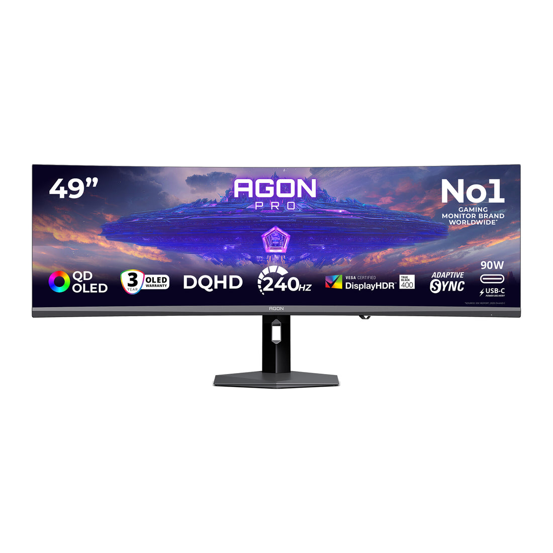 AOC AGON PRO AGP497UCZD computer monitor 48.9" 5120 x 1440 pixels 5K Ultra HD OLED Grey
