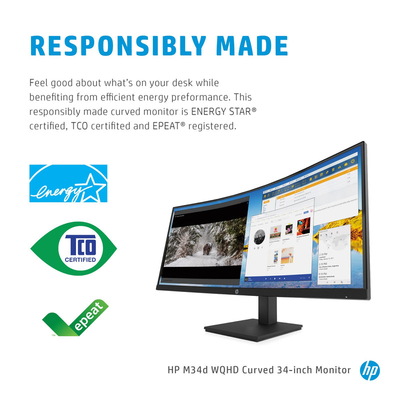 HP M34d WQHD Curved Monitor