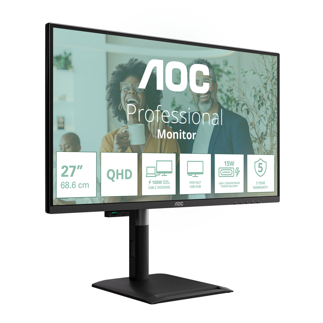 AOC Q27P4CV computer monitor 27" 2560 x 1440 pixels Quad HD LED Black - image 3