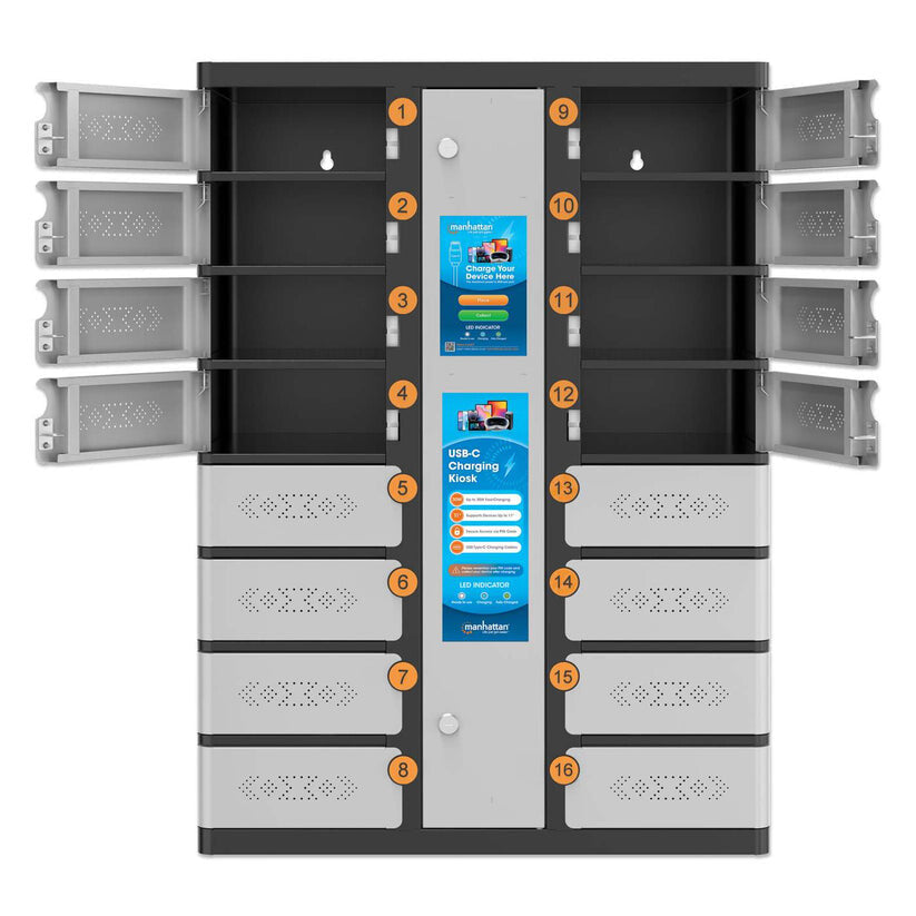 Manhattan Kiosk iPad 11"/Phone Charging Cabinet USB-C 30W 16-bay (individual compartment - PIN locked) - image 8