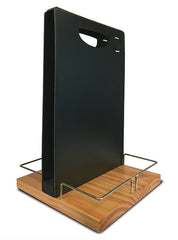 Securit Table Caddy Freestanding Metal, Wood Black, Silver